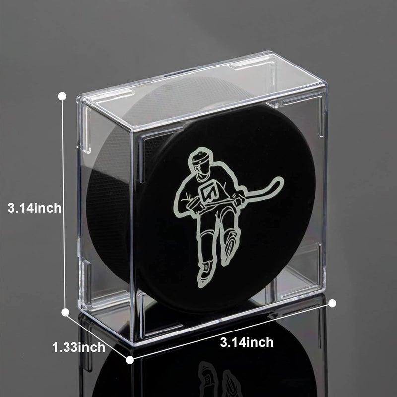 CARDARCHIVER Cube Square Hockey Puck Display Cases - 6-Count Holder, 2-Piece Snap Clear Hockey Puck Display Boxes - Image 2